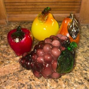 Colorful Glass Fruit Decor Set